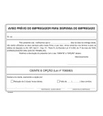Bloco Aviso Prévio do Empregador para Dispensa do Empregado pte com 10 bls